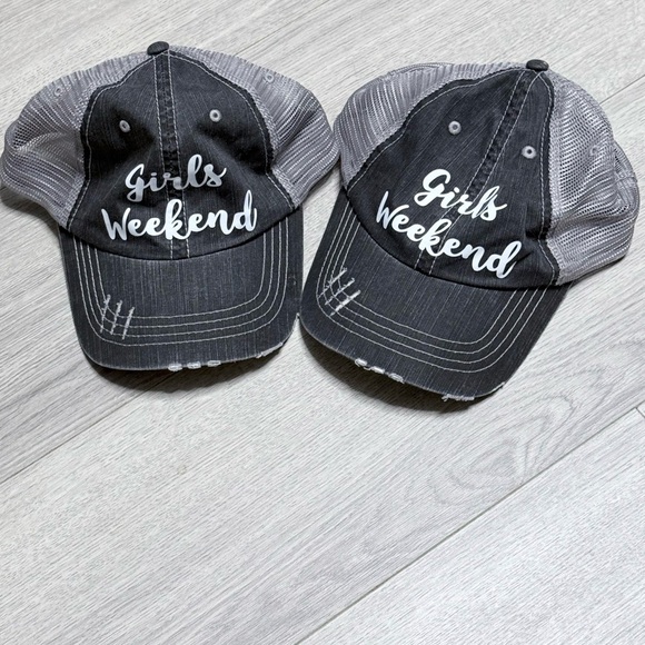 Girls Weekend 2 Pack Distressed Gray Hats - Picture 1 of 8